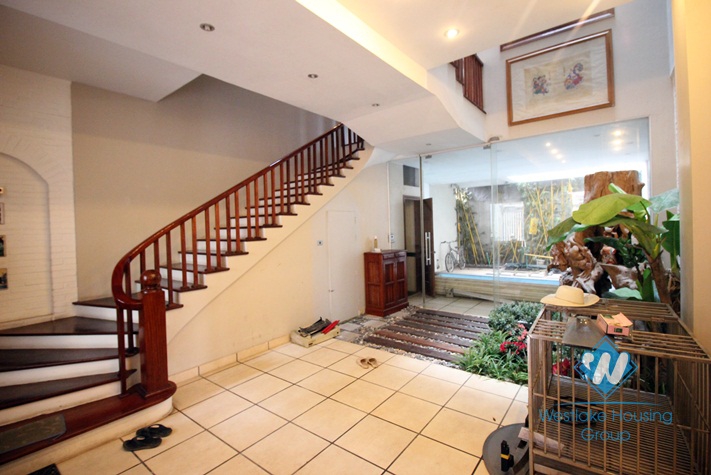 Modern house rental with a pool, nice wooden floor and balcony in Tay Ho